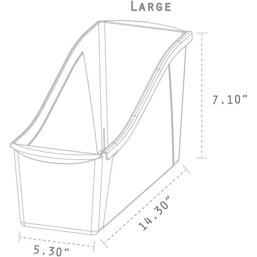 Storex Large Book Bin, 14.3 x 5.3 x 7 Inches, Red, Case of 6 (71116U06C), 14.3 x 5.3 x 7 Inches, 6-Pack