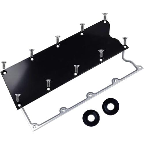 LS Gen 3 Valley Pan Cover Plate Low Profile w/Gasket, Seal | Compatible with GM LS Gen III Engine LSX LS1 LM7 LR4 LQ4 LS6 L59 LQ9 LM4 L33, Chevy GMC Silverado | OE# 551629 12558178 MS19328 (Black)