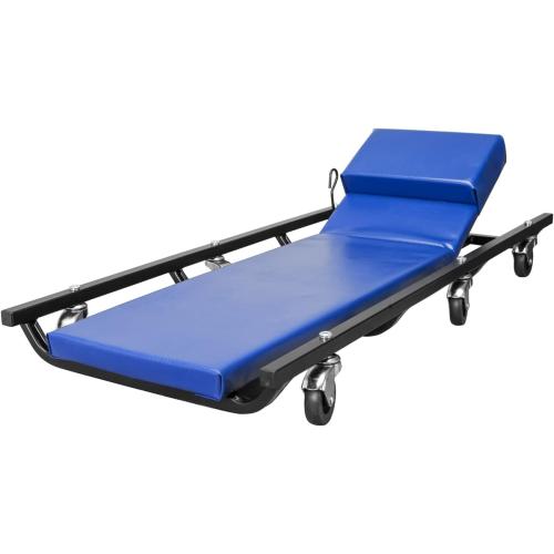 Big RED 40 Padded Rolling Garage/Shop Creeper with Adjustable Headrest and 6 Casters,Mechanic Cart, Blue TR6452 Torin