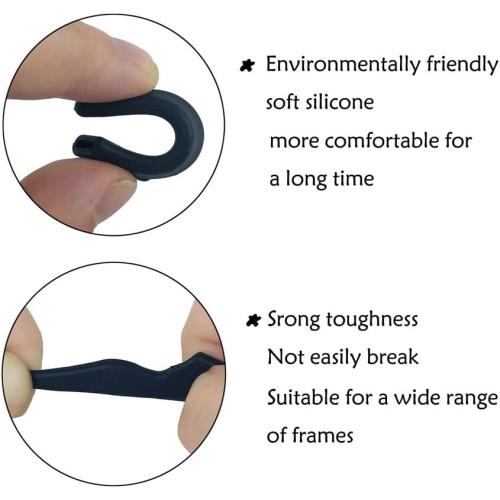 YINGFENG 22 Pairs Black Silicone Eyeglass Ear Grip with Storage Box, Anti Slip Eyeglass Retainer, Premium Silicone Ear Hook, Never Worry About Missing Your Glasses or Sunglasses Again