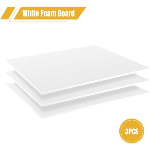 3 Pack White Foam Board 24x36, 0.23 Thick Foam Core Board for Projects, White Poster Board for Painting, Displaying, and Craft Projects