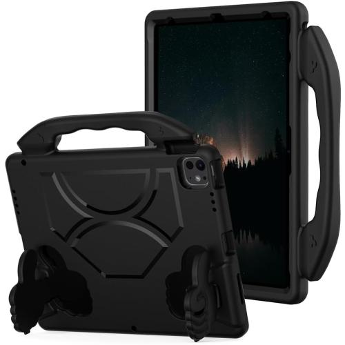 Kids Case for iPad Pro 13 2025 2024/Air 13 M3 M2, iPad Pro 12.9 2018-2022 Cover, AMZER Lightweight Shockproof EVA Foam Handle Stand Anti-Slip Grip Rugged Case, Black