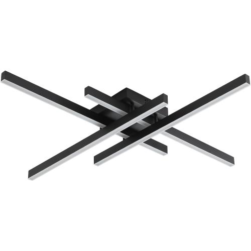 Semi Flush Mount Modern Light Fixture,35.4 Modern LED Ceiling Lights Fixture,for Hallway,Entrance,Cafe,Living Room,Bedroom,Corridor,Porch,Passage Light Fixtures (Black (4-Lights))