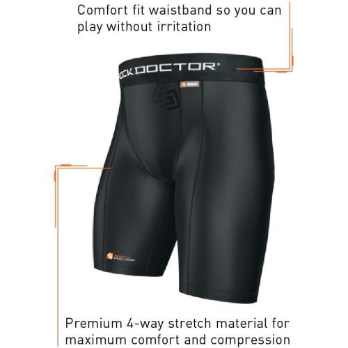 Shock Doctor Compression Shorts with Cup Pocket. Athletic Supporter Underwear with Pocket (Cup NOT Included) Youth & Adult