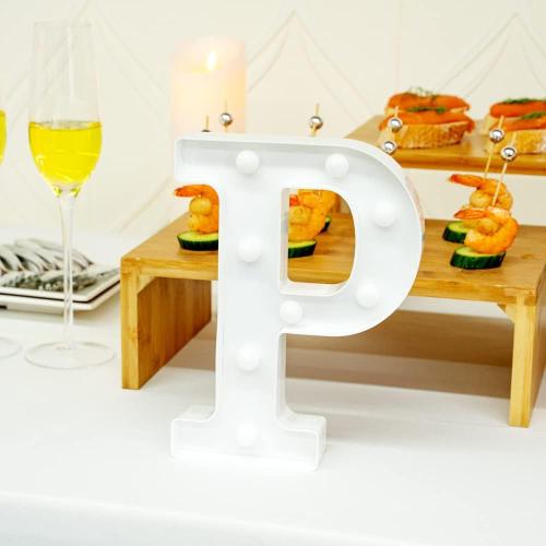 Restaurantware-Illumify 5.8 x 1.2 x 8.7 Inch Light Up Letter, 1 Durable Marquee LED Light - Letter P, Touchproof, White Plastic Party Light, Keyhole Slot, For Parties, Weddings, Or Special Events