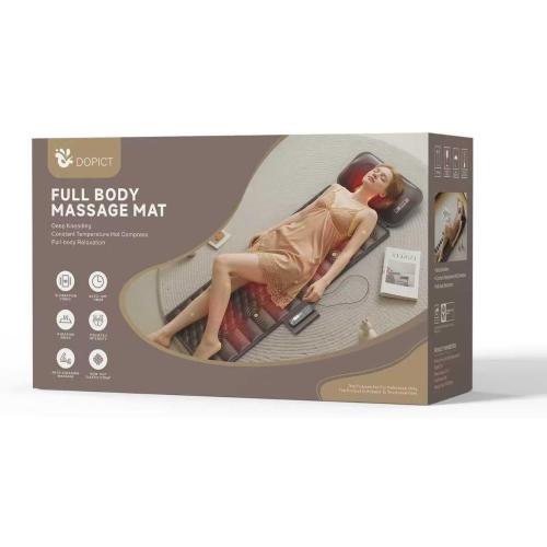 Massage Mat, Detachable Neck Massager, Full Body Vibration Heating, Massage Pad with 10 Vibrating Motors and 9 Speed Settings for Home Office Use, Gift for Men Women Parents Christmas,Black