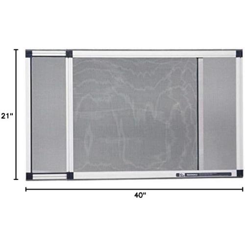 Fenestrelle Expandable Window Screen – 15″ H × 21″–40″ W Horizontal, 2‑Way Adjustable Window Screen with Flame Resistant Fiberglass Mesh, Pack of 2