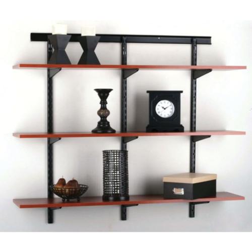 John Sterling Dual Trak Adjustable Wood Shelf Bracket, 14-Inch, Black, 0122-14BK