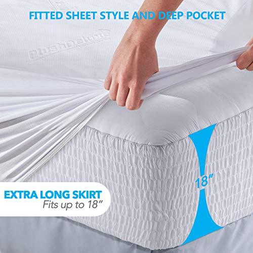 PlushDeluxe Bamboo Waterproof Mattress Protector, King Size, Ultra Soft