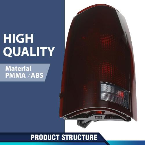 PIT66 Tail Lights Assembly Compatible with 1988-1999 Chevy GMC Silverado Sierra C/K 1500 2500 3500 Red Lens Rear Light Lamps Driver & Passenger Side