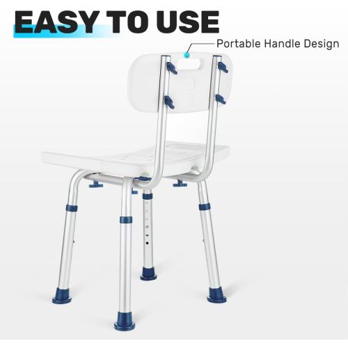 GreenChief Shower Chair with Back Removable - Small Shower Stool for Inside Shower, Narrow Bathtub Chair, Adjustable Shower Seat for Seniors, Elderly, Handicap, Disabled (300 LBS)