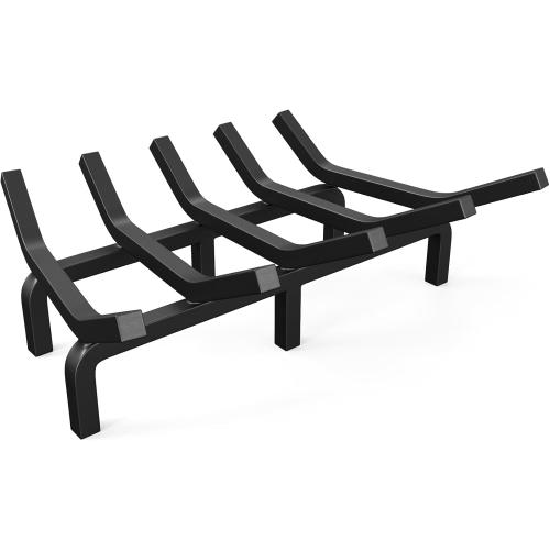 Mr IRONSTONE Fireplace Grate Fireplace Log Holder Solid Steel Heavy Duty Firewood Log Burning Rack Fire Grates for Outdoor Kindling Tools Pit Indoor Wrought Iron Wood Stove 17 inch