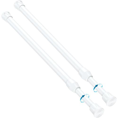 MEXAU Spring Tension Curtain Rod 11-19 Inch, Small Tension Rods, White