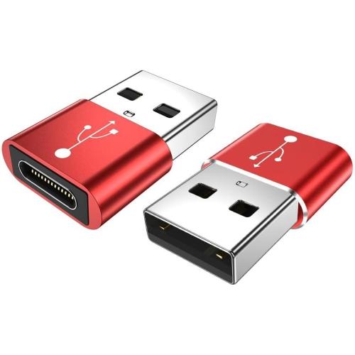 BoxWave Adapter Compatible with MatataStudio Nous AI Set - USB-A to C PortChanger (5-Pack), Type-C OTG Convert Charging Data Adapter - Metallic Silver