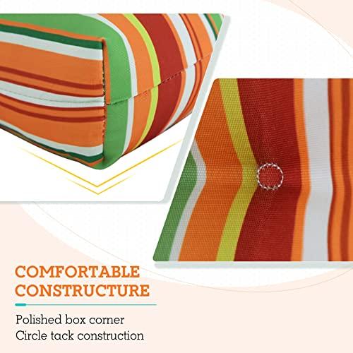 2 Pack 46x22 EAGLE PEAK Tufted Outdoor/Indoor High Back Patio Chair Cushions, Set of 2, 46'' x 22'', Rainbow