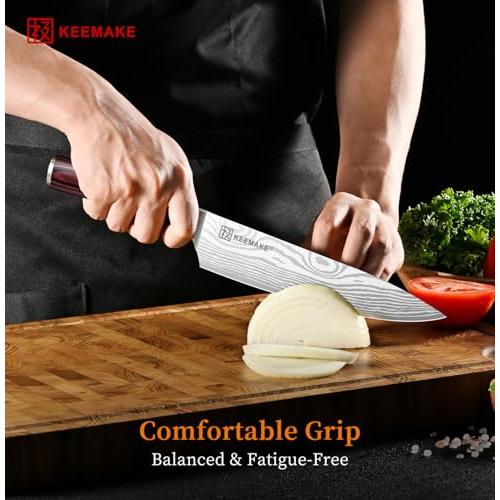 KEEMAKE 8 Chef Knife, Ultra Sharp Kitchen Knife with Ergonomic Handle