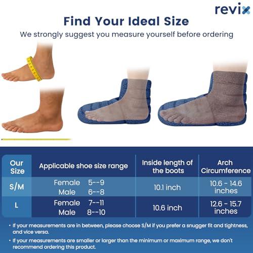 REVIX Microwavable Booties for Cold Feet, Heated Slippers, Navy S