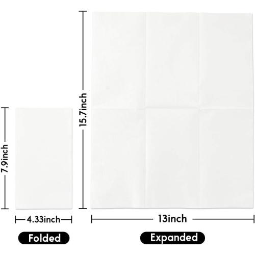 Vplus 600 Pack Paper Napkins Guest Towels Disposable Premium Quality 3-ply Dinner Napkins Disposable Soft, Absorbent, for Kitchen, Wedding, Parties, Dinners or Events(White)