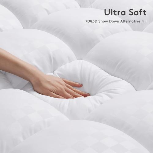Mattress Topper King,Extra Thick Mattress Pad Cover for Back Pain,Cooling Mattress Protector with 8-21 Inch Deep Pocket,Overfilled Down Alternative Filling