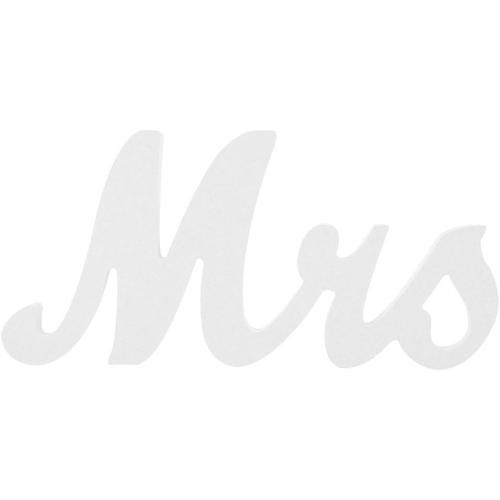 Adeeing Mr and Mrs Signs Wedding Sweetheart Table Decorations, Wooden Freestanding Letters for Photo Props, Rustic Anniversary Wedding Shower Gift (White)