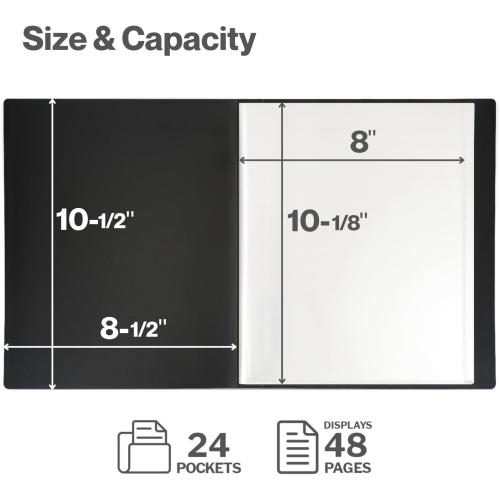 Cranbury Portfolio Binder 8x10, 48 Photos, Clear Sleeves, Blue