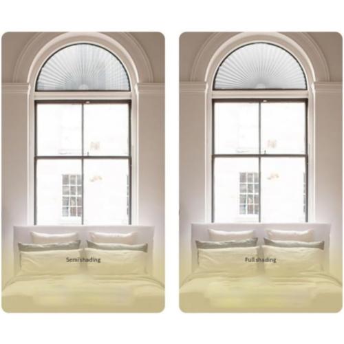 Arch Window Shade Half Moon Circle Light Filtering No Drill Pleated Blinds