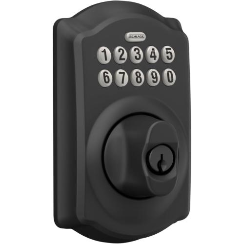 SCHLAGE BE365 CAM 622 Keypad Electronic Deadbolt, Matte Black