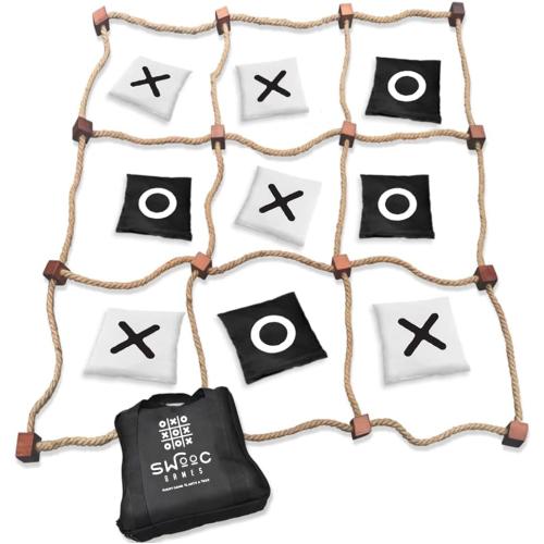 Size 3ftx3ft Swooc Games® - Giant Tic Tac Toe Game Outdoor (All Weather) | 3ft x 3ft | Instant Setup, No Assembly | Giant Outdoor Games for Adults and Family | Outside Toys | Large Lawn & Backyard Fun | Yard Game