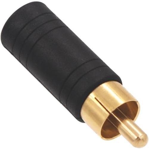 VCE Gold Plated 3.5mm Female Mono Jack to RCA Male Adapter, 2-Pack