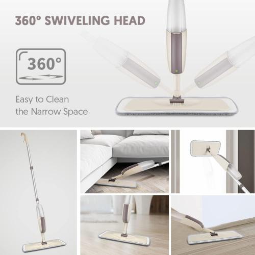 HOMTOYOU Spray Mops for Floor Cleaning: Wet Mop with 3 Washable Pads