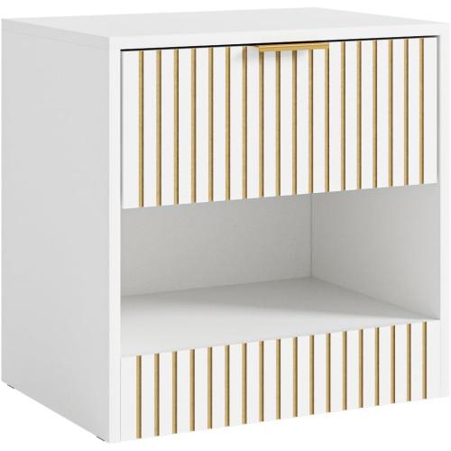 Masupu Small Night Stand Modern Bedside Table NightStand with Drawer,Side End Table for Bedroom,Living Room,Office White