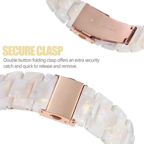 V-MORO Resin Band Compatible with Apple Watch Series 7/8/9/10/11 41mm/40mm/38mm/42mm Fashion Strap for iWatch Series 6/5/4/3/2/1/SE Lightweight Bracelet Wristband Replacement Women(Colorful Ivory White)