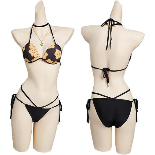 Size XS Swimsuit Cosplay Swimwear with Bracelet Necklace Outfit Full Set for Women