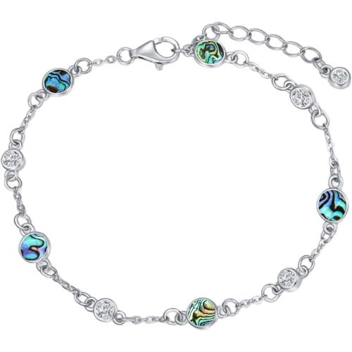 HPQQ Anklet Bracelet for Women 925 Sterling Silver Natural Stone Chain Ankle Bracelet Beach Summer Fine Jewelry Birthday Mothers Day Gifts for Women Her Mom