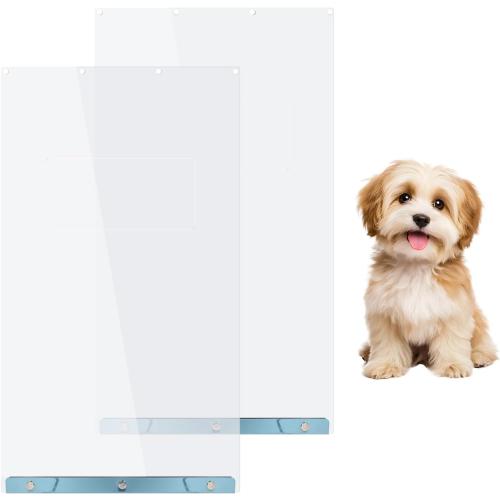 2PACK Dog Door Replacement Flaps - Measures 7.25 x 13, Medium Dog Door Flap Compatible with Ruff Weather Pet Door, BPA Free, Less Shrinkage, Weather Resistant