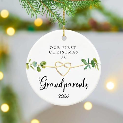 First Christmas as Grandparents 2026, New Grandparent Ornament 2026, First Time Grandparents Gifts, 2.9 Ceramic New Grand Parents Christmas Ornament 2026