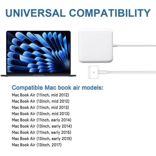 45W Charger for MacBook Air&Pro(2012-2017), Compatible with MacBook Air&Pro 11&13&15&17 inch (6 * 6 * 3CM)