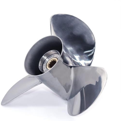 CAPTAIN Stainless Steel Outboard Propeller, 13 1/4 Diameter x 17 Pitch fit Johnson Evinrude 45 50 55 60 65 70 75 85 88 90 100 110 112 115 120 125 135 HP Engines, 13 Spline Tooth RH Boat Prop