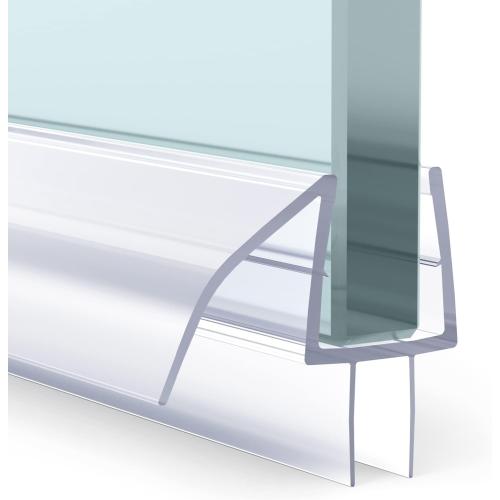 AmazerBath 3 PCS Shower Door Bottom Seal for 3/8 Inch Glass - (15.75 Inches x 3), 3 Section Segmented Shower Installation Kit Frameless Glass Door Seal Strip