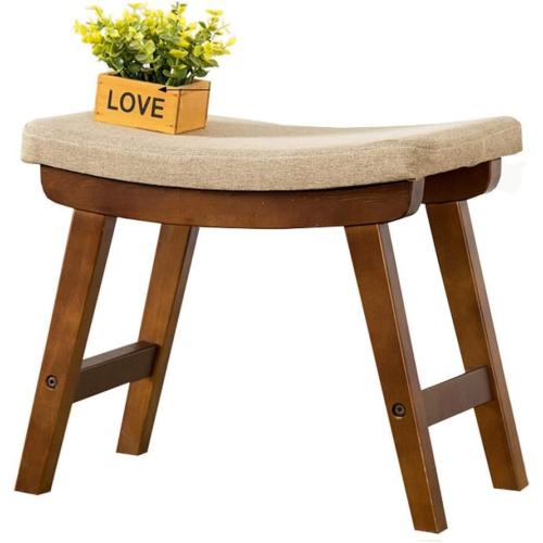 Shoe Stool Foot Stool Upholstered Footrest Wooden Retro n Dust-Proof Hallway Stand Chair Bench Line