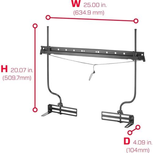 Rocketfish Universal Soundbar Mounting System - Black Soundbar Holder Compatible with 70 to 90 TVs - Adjustable Soundbar Bracket Mounting System - Durable Speaker Holder for Wall