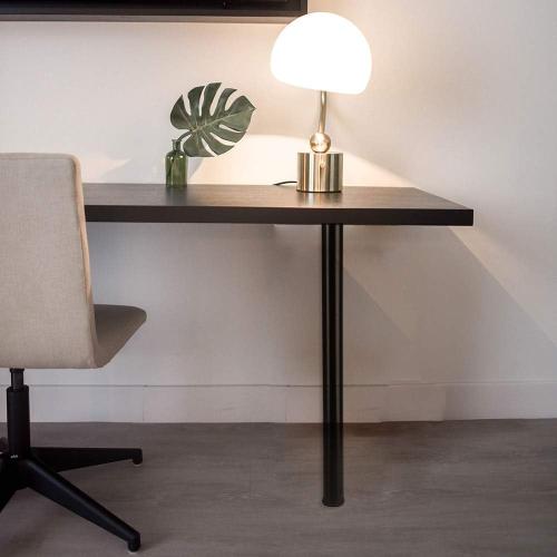 QLLY 28 inch Adjustable Metal Desk Legs, Office Table Furniture Leg Set, Set of 4 (Black)