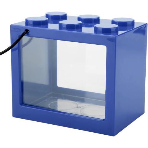Small Fish, Acrylic Mini Fish Desktop Mini Aquarium Bowl for Goldfish Aquarium Starter Kits with USB LED Light Office Tea Table Decor