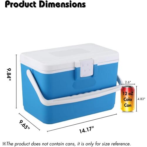 HiGropcore 5/8/13 Quart Camping Cooler - Hard Ice Retention Cooler Lunch Box - Portable Small Insulated Cooler