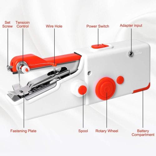 Quick Sew Mini Handheld Sewing Machine, Portable Electric Sewing Machine For Beginners Adults, Easy To Use Suitable for Sewing Clothes, Fabrics, Family Travel, DIY