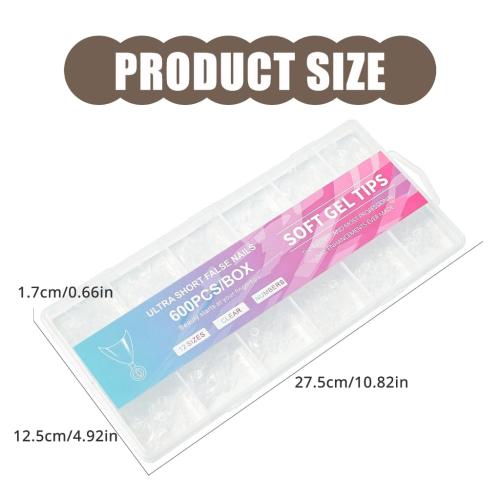 600pcs Short Half Covers Nails Extensions Delicate And Practical Nails Tips Suitable For Daily And Special Occasion