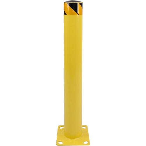BISupply Safety Bollard Post Parking Barrier 1 Pack - 36in Yellow Pipe Bolt Down Bollard for Garage Lot