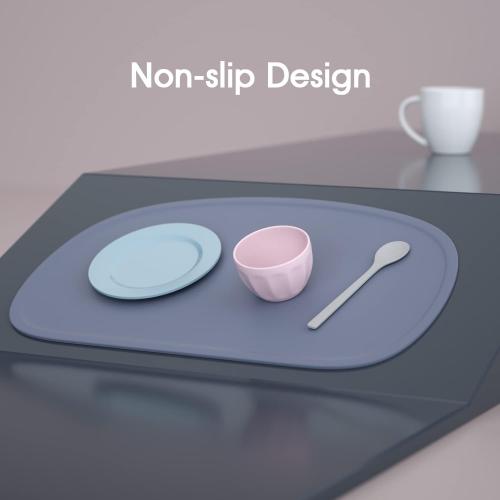 Cuddle Campus Silicone Placemat with Raised Edges for Kids,Toddlers,Babies, Non-Slip Table Setting Placemat for Dining,Come with String for Storage