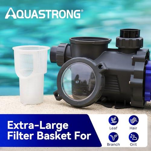 Aquastrong 3HP In/Above Ground Pool Pump with Timer, 115V, 9350GPH, High Flow, Powerful Self Primming Swimming Pool Pumps with Filter