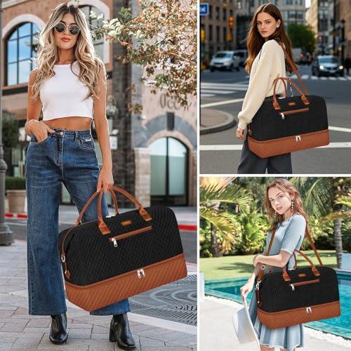 ITIEZY Weekender Bag for Women 21.5 Travel Duffel Large Carry On Bag 3PCS